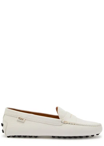 Tod's Tods Gommino Grained Leather Loafers In Neutral
