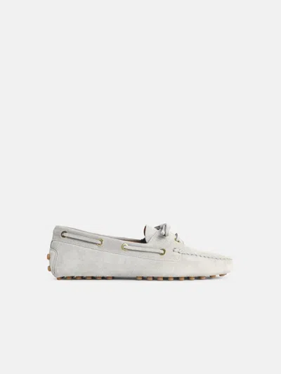Tod's 'gommino' Grey Suede Boat Loafers