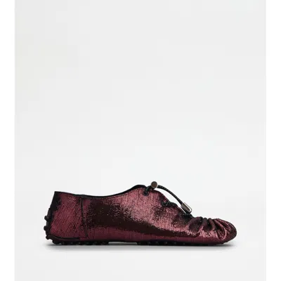 Tod's Gommino In Leather With Drawstring In Blue