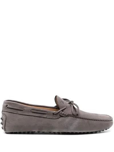 Tod's Gommino Lace-up Suede Loafers In Brown