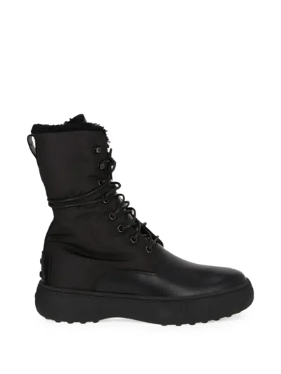 Tod's Gommino Lace-up Ankle Boots In Black