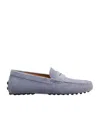 Tod's Rubber Moccasin In Suede Leather In Gray