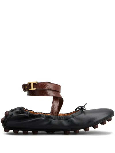 TOD'S GOMMINO LEATHER BALLERINA SHOES