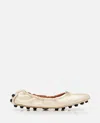 Tod's Women's Ball Leather Bow Ballet Flats In Golden