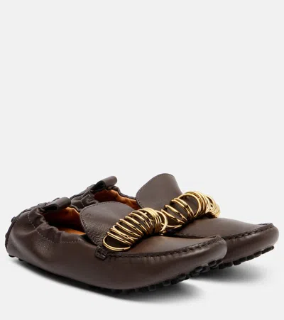 Tod's Gommino Leather Driving Shoes In Brown