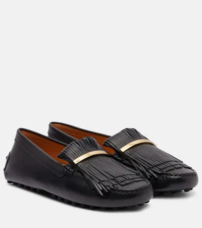 Tod's Woman Gommino Loafers In Leather In Black