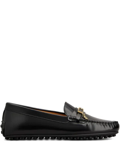 Tod's 10mm Gommino Leather Loafers In Black