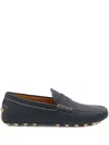 Tod's Blue Leather Loafers In Blue