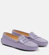 Tod's Woman Loafers Lilac Size 6.5 Soft Leather In Madeira