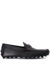Tod's Gommino Leather Loafers In Nero