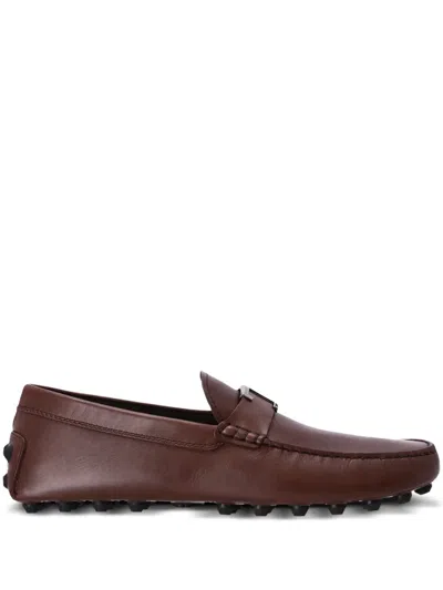 Tod's Gommino Leather Loafers In Brown