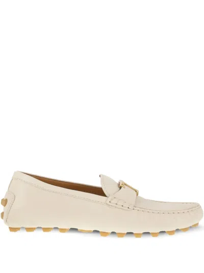 Tod's T Timeless Gommino Bubble Loafers In Leather In White