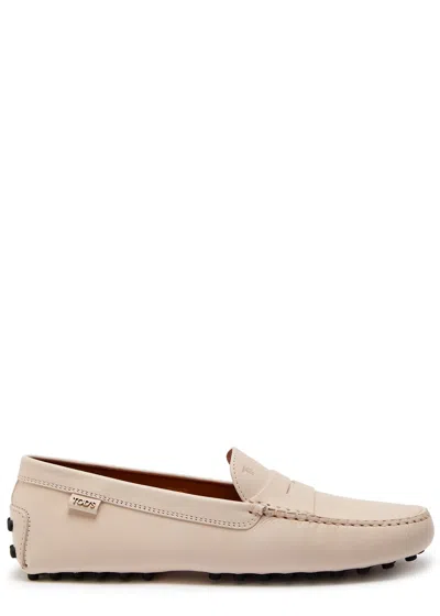 Tod's Tods Gommino Leather Loafers In White