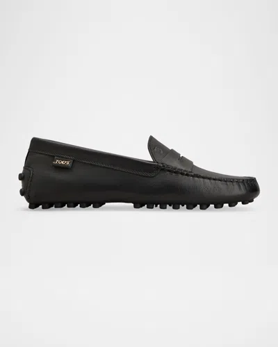 Tod's Gommino Leather Penny Driving Shoes In Black