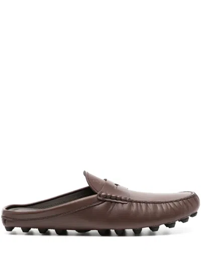 Tod's Gommino Leather Penny Mules In Brown