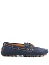 Tod's Rubber Bubble Suede Leather Loafers In Blue