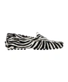 Tod's Zebra Pattern Calf Hair Loafers In Black