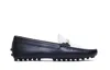 Tod's Metal Branded Bar Two-tone Leather Gommino Driving Shoes In Black