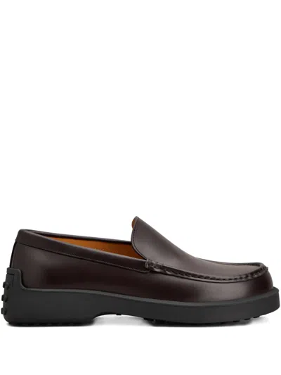 Tod's Mocassino Pantofola In Pelle In Burgundy