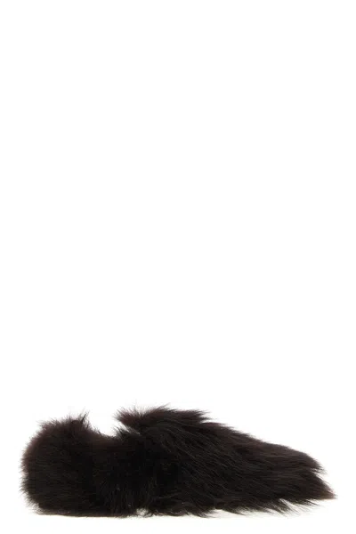 Tod's Gommino Sheep Fur Loafers In Brown