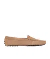 Tod's Suede Loafers With Moccasin Stitching And Penny Slot In Brown