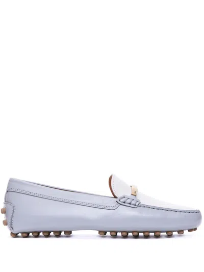 Tod's Round-head Driving Shoes In Grey