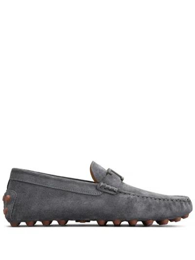 Tod's Gommino Suede Loafers In Grey