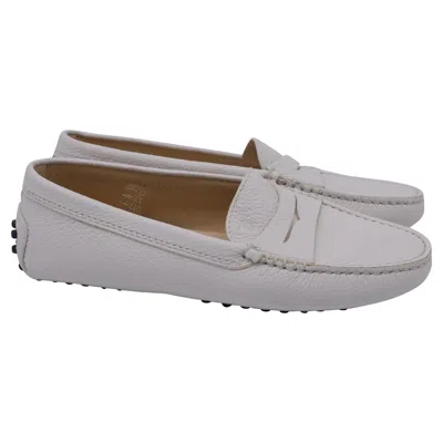 TOD'S TODS'S GOMMINO LOAFERS IN WHITE CALF LEATHER