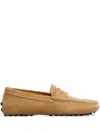 Tod's Bisquit Leather Moccasin With Rubber Sole In Neutrals