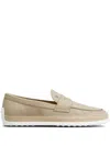 Tod's Penny-slot Suede Loafers In Neutrals