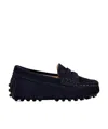 Tod's Gommino Logo-embossed Suede Slippers In Black