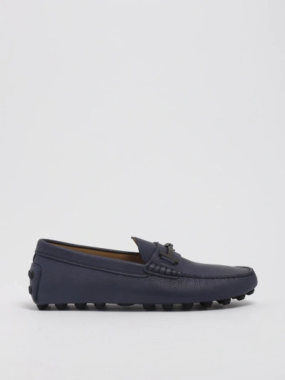 Tod's Gommino Macro Double T Loafers In Navy