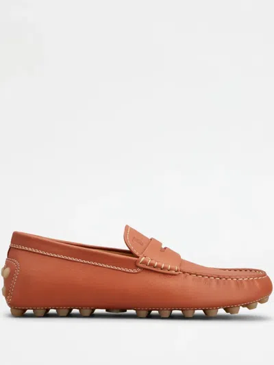 Tod's Gommino Macro Loafers In Orange