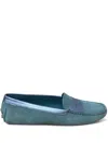 Tod's Gommino Metallic-trim Suede Loafers In Blue