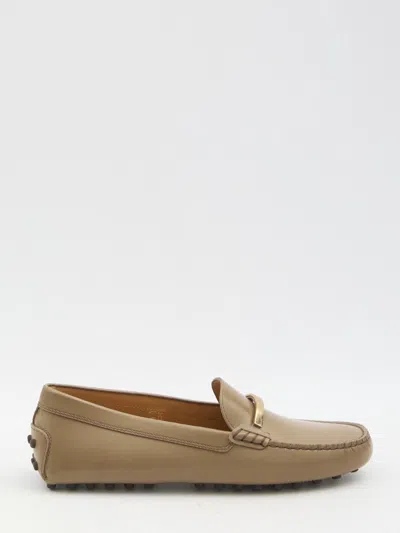 Tod's Gommino Moccasins In Beige