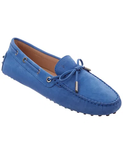 Tod's Tods Gommino Nubuck Driving Shoe In Blue