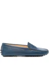 Tod's Gommino Pebble-grain Leather Loafers In Blue