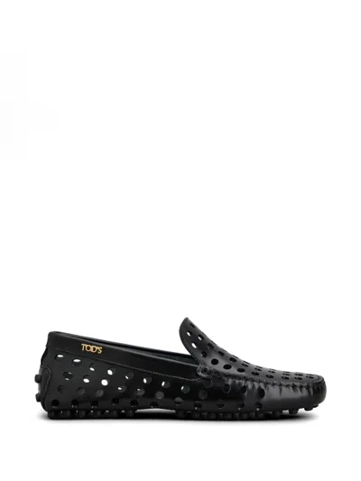 Tod's Gommino Perforated Loafers In Black