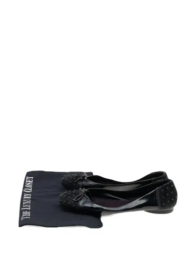 Pre-owned Tod's Gommino Quilted Ballet Flats In Black