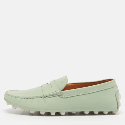 Pre-owned Tod's Gommino Size 41 Pastor Green Leather Driver Loafers