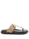 Tod's Buckle Detailed Thong Sandals In Neutrals