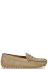 Tod's City Rubber Suede Leather Loafers In Marrone Chiaro