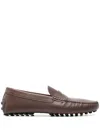 Tod's City Gommini Leather Drivers In Brown