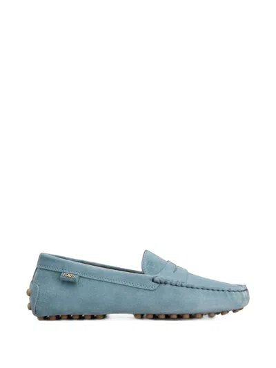 Tod's Gommino Suede Ballet Flats In Blue