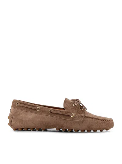 Tod's Gommino Suede Boat Loafers In Neutral