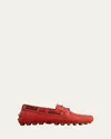 Tod's Gommino Suede Driver Boat Loafers In Savvy Red