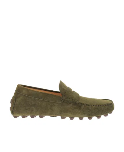 Tod's Gommino Suede Driving Loafers In Green