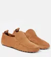 Tod's Women Gommino Suede Leather Loafers In Beige
