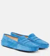 Tod's Woman Loafers Azure Size 7 Leather In Blue