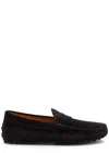 Tod's Gommino Bubble Suede Driving Shoes In Black